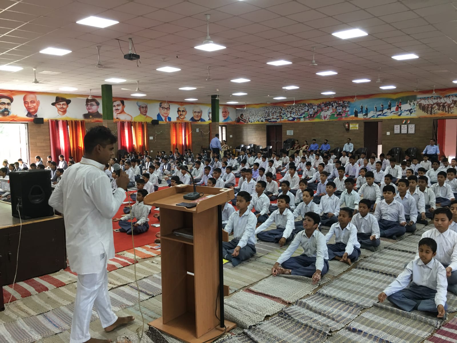 Mission Mindfulness teacher leading a school learning session
